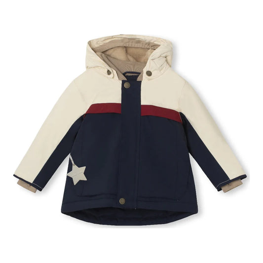 $225 MATWALDO fleece lined col. block winter jacket. GRS