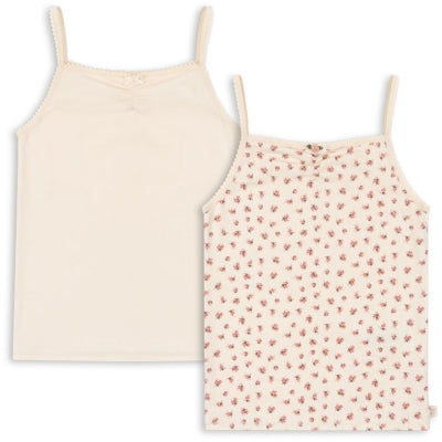 BASIC 2 PACK STRAP TOP GOTS - BUTTERCREAM/BLOOMIE