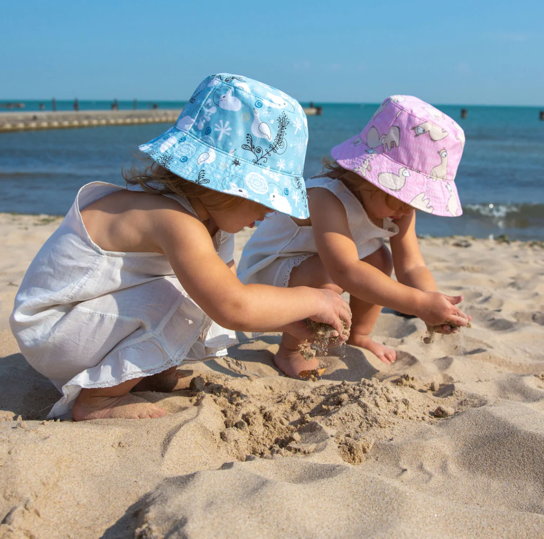 Reversible Bucket Hat for Toddlers - Bunnies