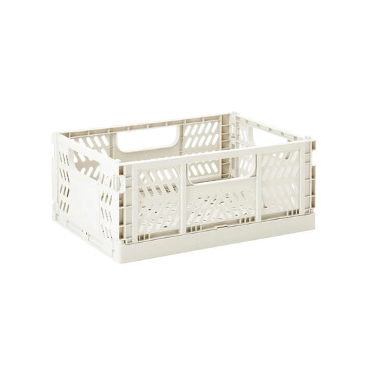 Modern Folding Crate Large - Cream