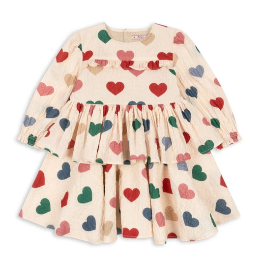 ELIN FRILL DRESS GOTS - BON COEUR COLORE FRAPPE