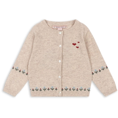 ELI KNIT CARDIGAN - OFF WHITE MELANGE