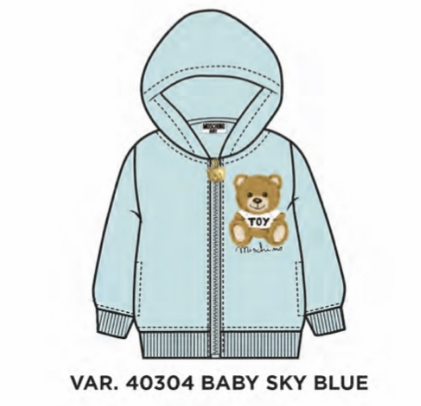 MOSCHINO HOODED SWEATSHIRT MUF04K LCA40 - baby sky blue