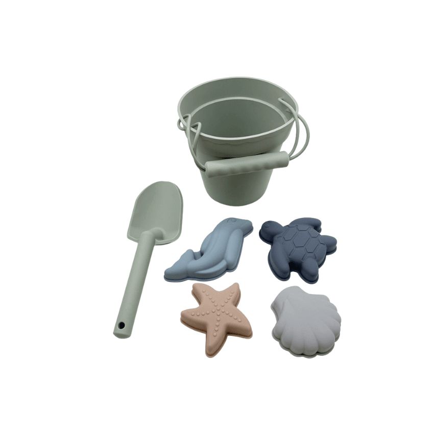 SILICONE BEACH AND SAND TOY 6-PIECE SET