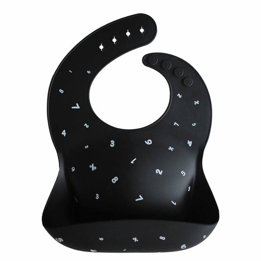 Silicone Baby Bib (Numbers Black)