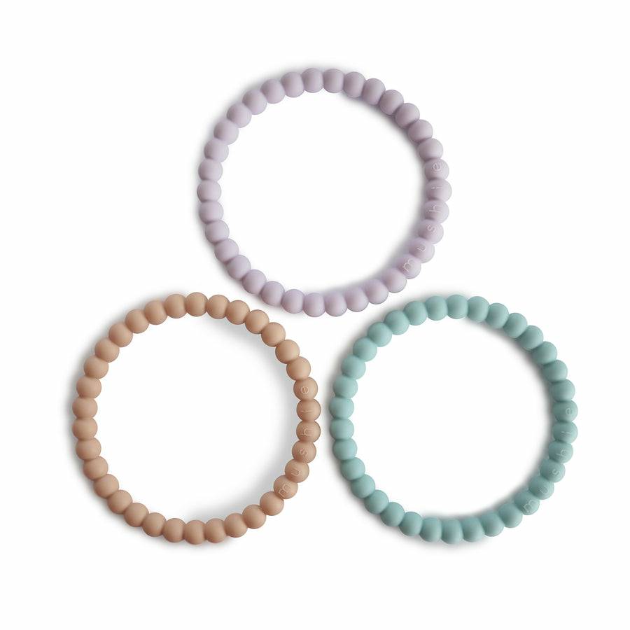 Pearl Teething Bracelet (Lilac/Cyan/Soft Peach)