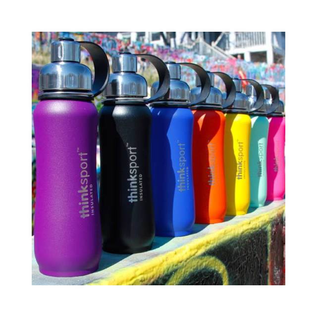 Insulated Sports Bottle - Coated - Blue