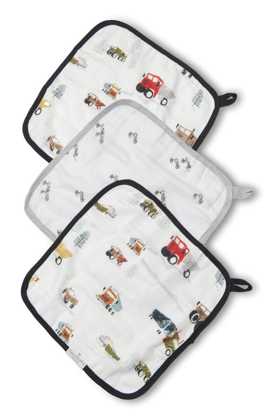 Washcloth 3-pieces Set - Happy Trucks