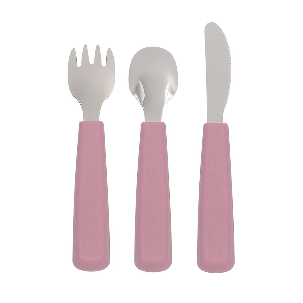 Toddler feedie cutlery set - dusty rose