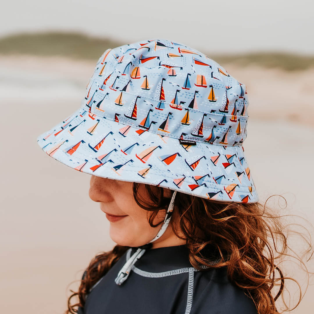 Kids Beach Bucket Sun Hat - Boat